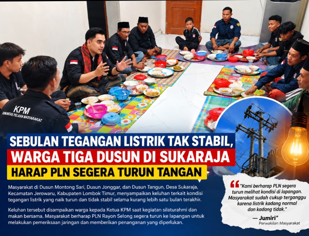 Sebulan Tegangan Listrik Tak Stabil, Warga Tiga Dusun di Sukaraja Harap PLN Segera Turun Tangan