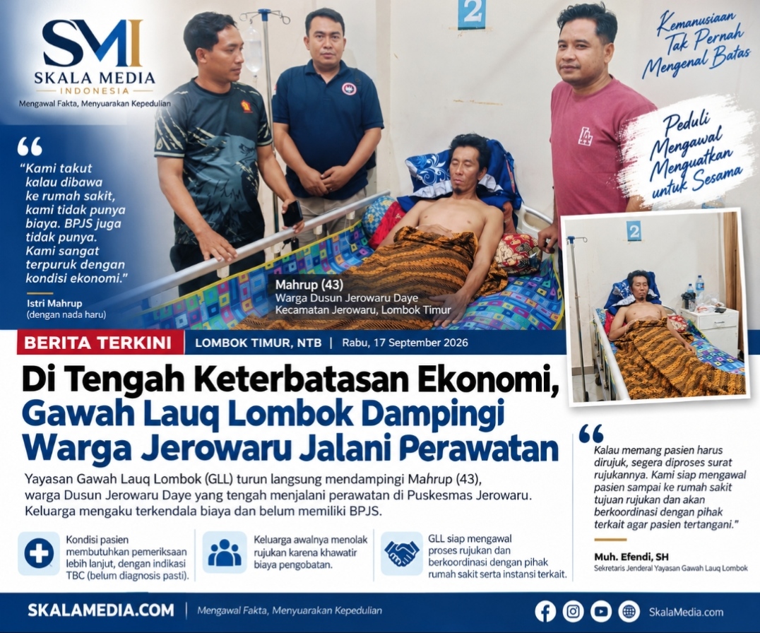 Di Tengah Keterbatasan Ekonomi, Gawah Lauq Lombok Dampingi Warga Jerowaru Jalani Perawatan
