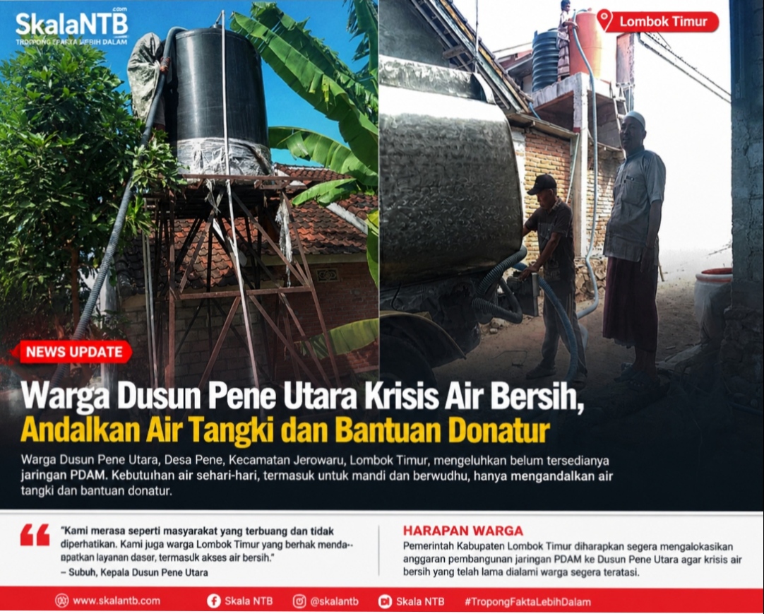 Krisis Air Bersih, Warga Dusun Pene Utara Berharap Jaringan PDAM Segera Dibangun