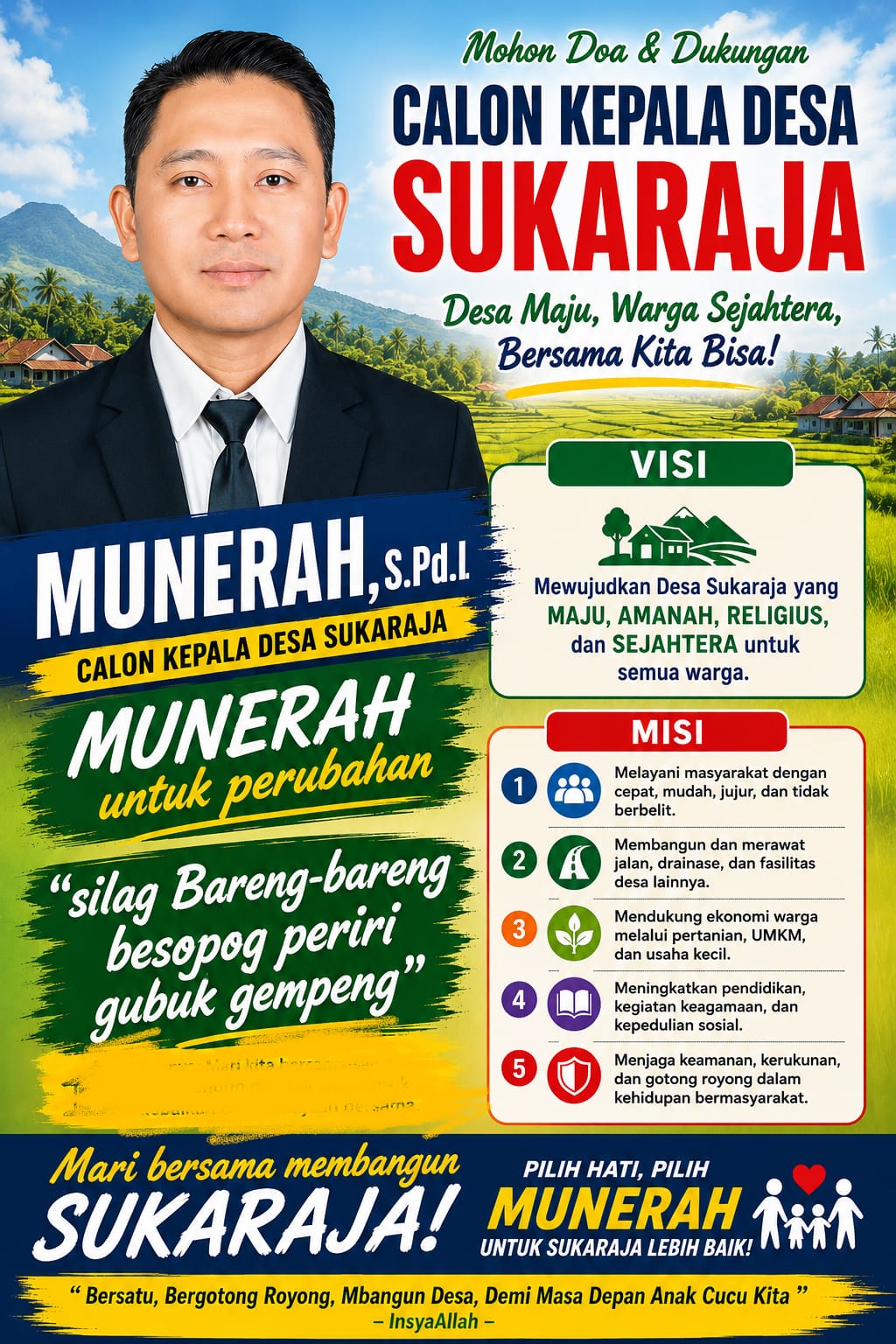 Geliat Pilkades Sukaraja: Munerah, S.Pd.I. Tawarkan Perubahan Melalui Sinergi dan Pelayanan Transparan