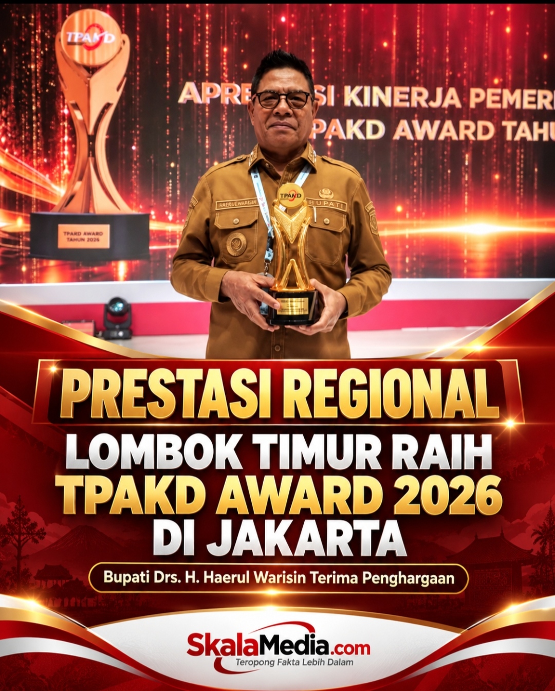 Prestasi Regional, Lombok Timur Raih TPAKD Award 2026 di Jakarta