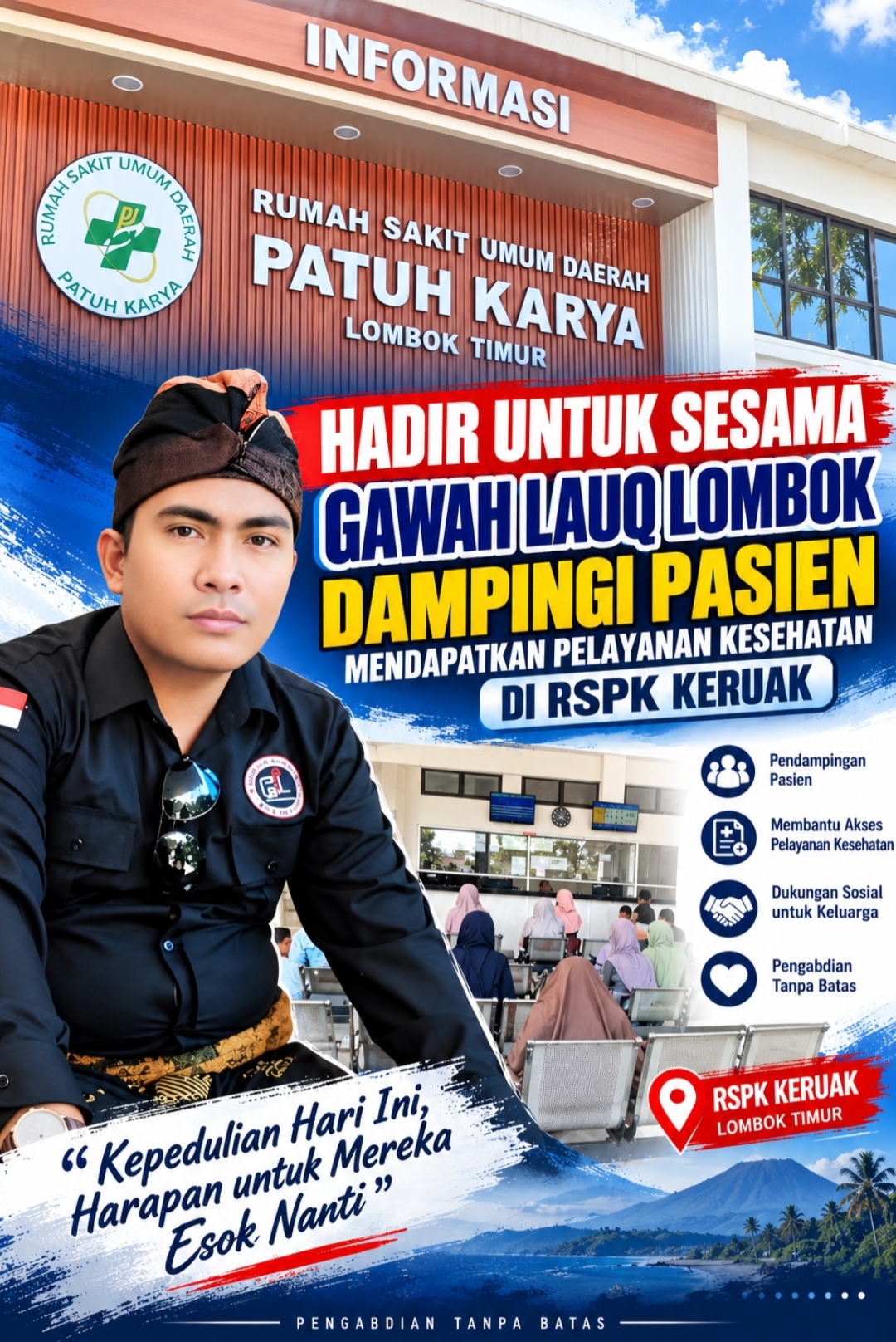 Hadir untuk Sesama, Gawah Lauq Lombok Dampingi Pasien Mendapatkan Pelayanan Kesehatan di RSPK Keruak