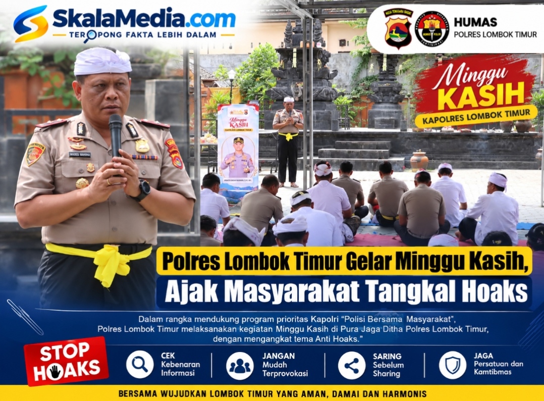 Polres Lombok Timur Gelar Minggu Kasih, Ajak Masyarakat Tangkal Hoaks