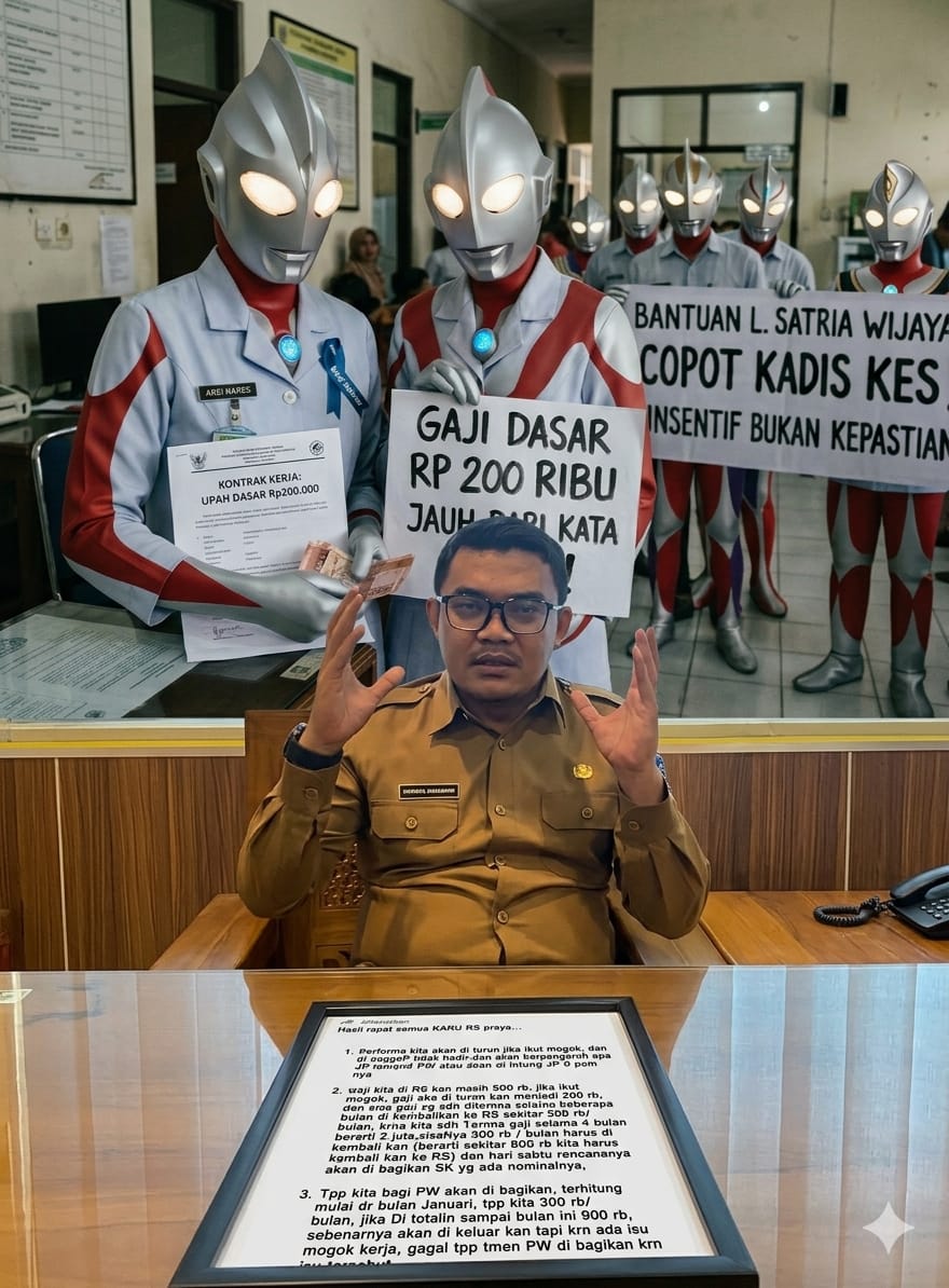 Protes Kreatif Berbalut Pahlawan: Nakes Loteng Tuntut Keadilan Gaji