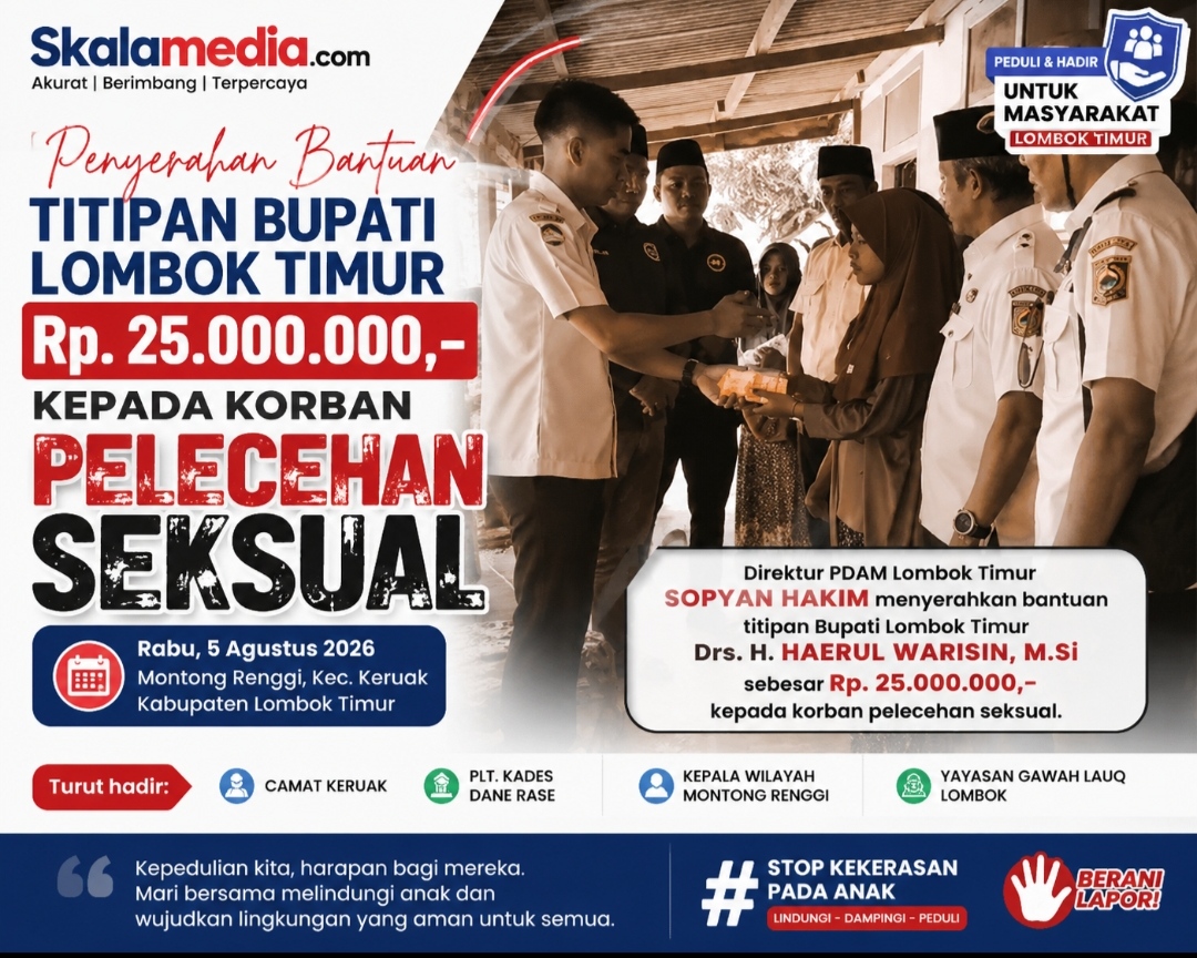 Direktur PDAM Lombok Timur Serahkan Bantuan Titipan Bupati Rp25 Juta kepada Korban Kekerasan Seksual