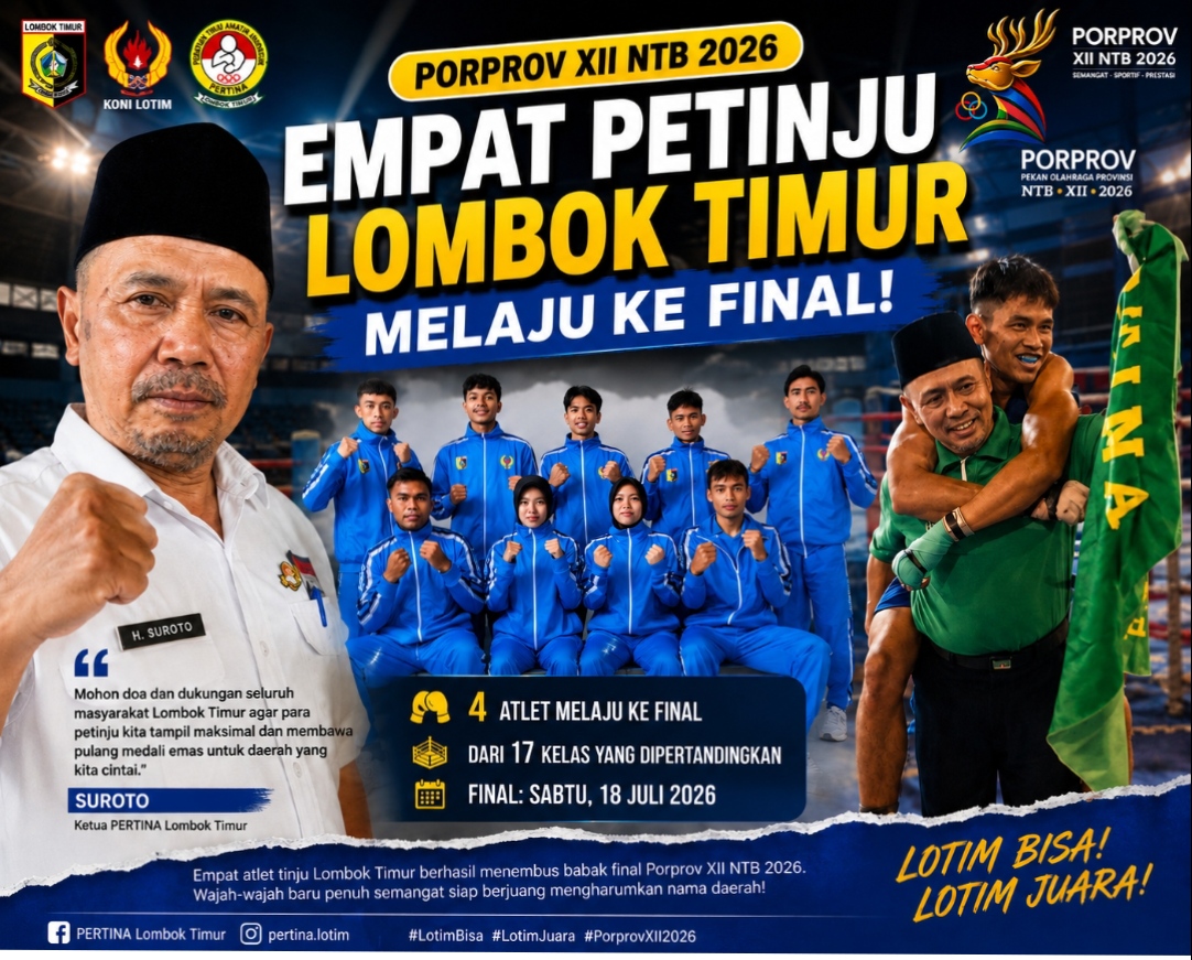 Empat Petinju Lombok Timur Lolos ke Final Porprov XII NTB 2026
