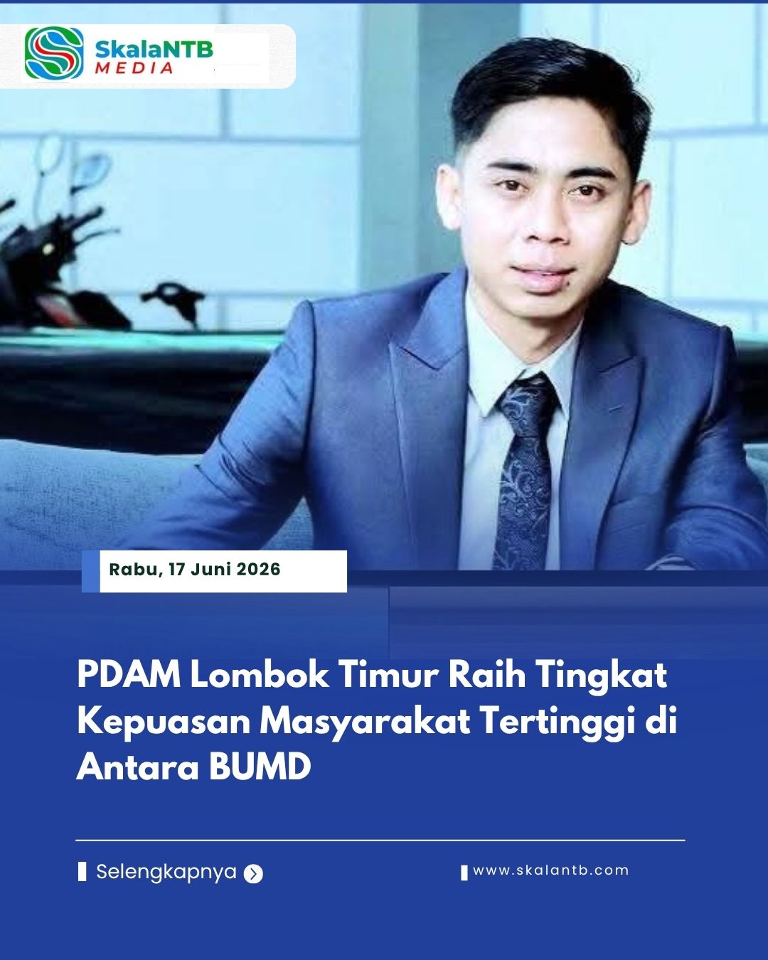 PDAM Lombok Timur Raih Tingkat Kepuasan Masyarakat Tertinggi di Antara BUMD