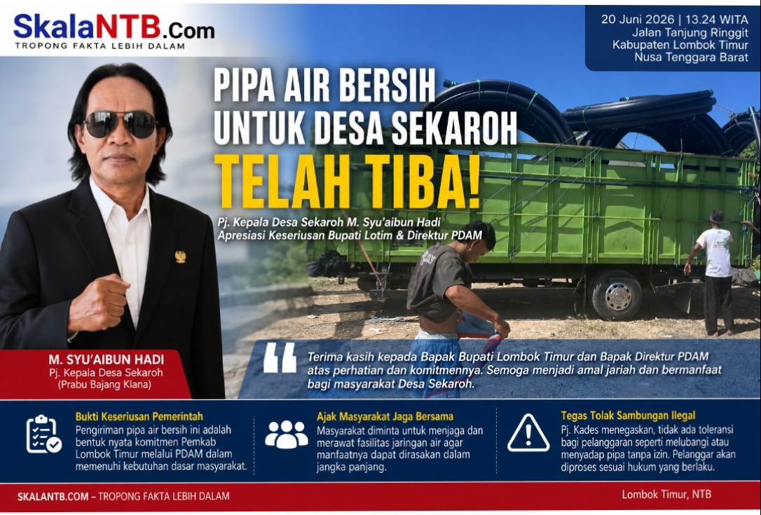 Pipa Air Bersih untuk Desa Sekaroh Tiba, Pj. Kepala Desa Ajak Masyarakat Menjaga dan Merawat Bersama