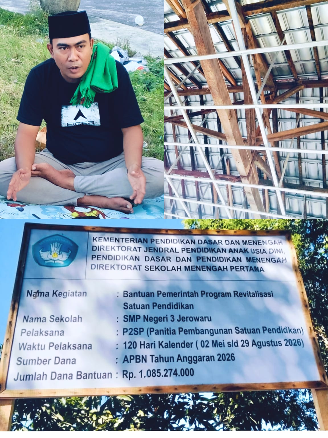 Bongkar Atap Bagus Tanpa Ganti Kayu, Proyek Rp1 Miliar SMPN 3 Jerowaru Disorot Gawah Lauq Lombok
