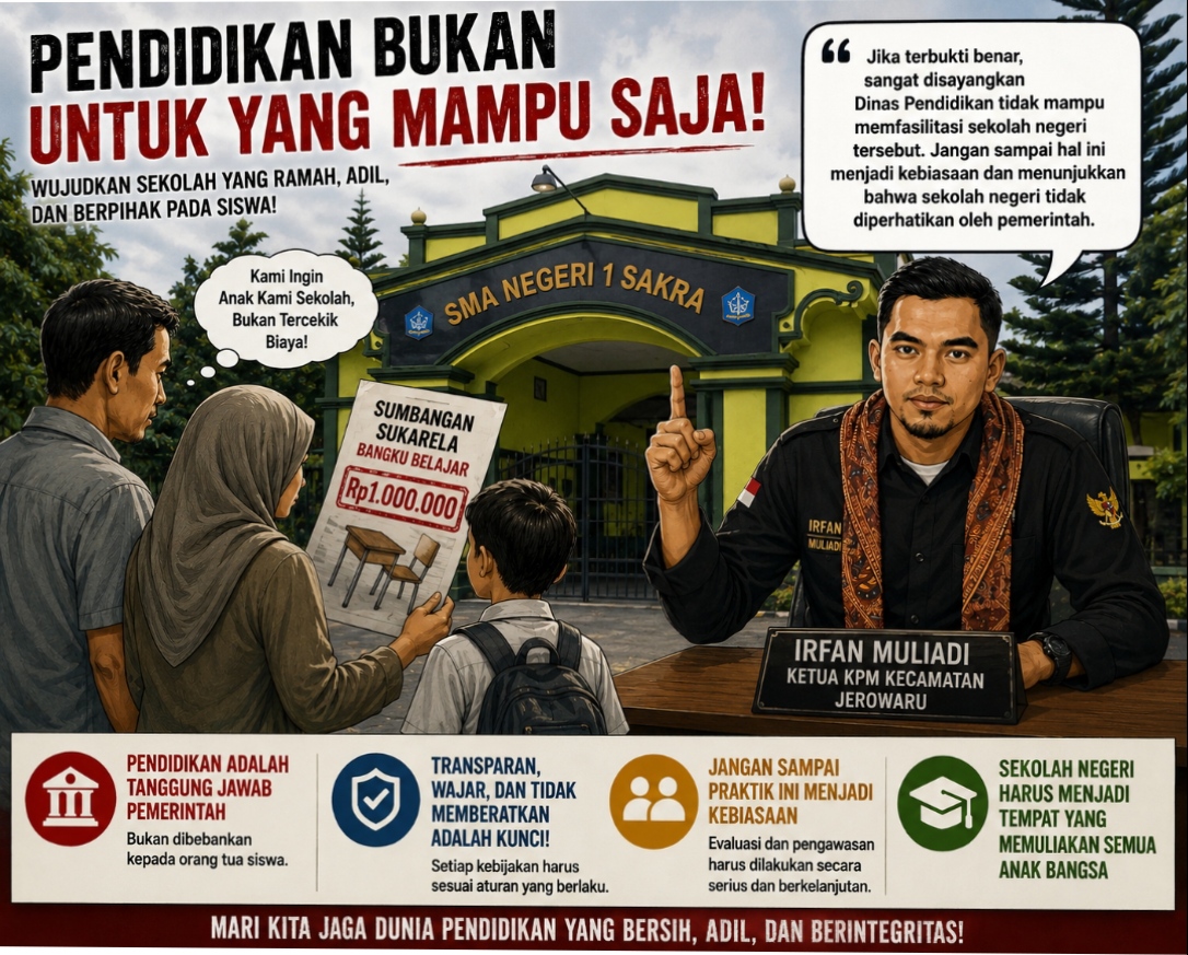 Ketua KPM Jerowaru Soroti Dugaan Permintaan Sumbangan di SMAN 1 Sakra, Minta Pemerintah Bertindak Tegas Jika Terbukti Benar