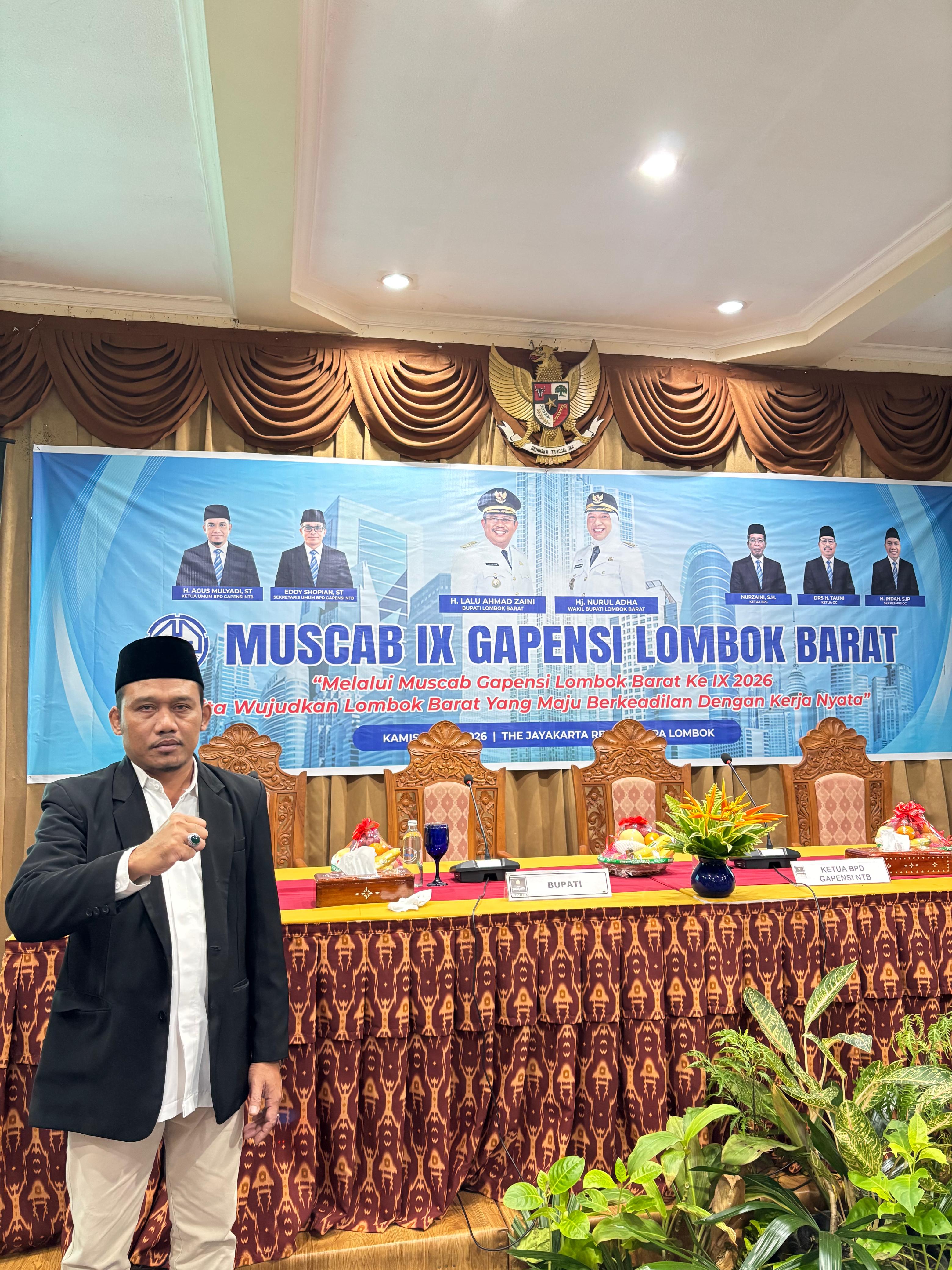 H. KHAERUDIN TERPILIH SECARA AKLAMASI SEBAGAI KETUA GAPENSI LOMBOK BARAT PERIODE 2026-2031