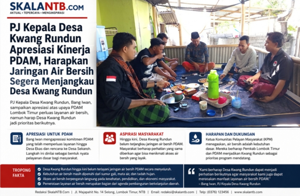 PJ Kepala Desa Kwang Rundun Apresiasi Kinerja PDAM, Harapkan Jaringan Air Bersih Segera Menjangkau Desa Kwang Rundun
