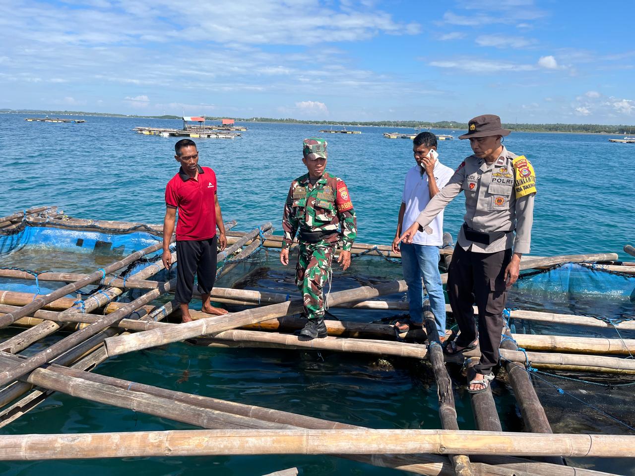 Tiga Pilar Desa Tanjung Luar Perkuat Sinergi Melalui Monitoring Budidaya Keramba Udang Lobster