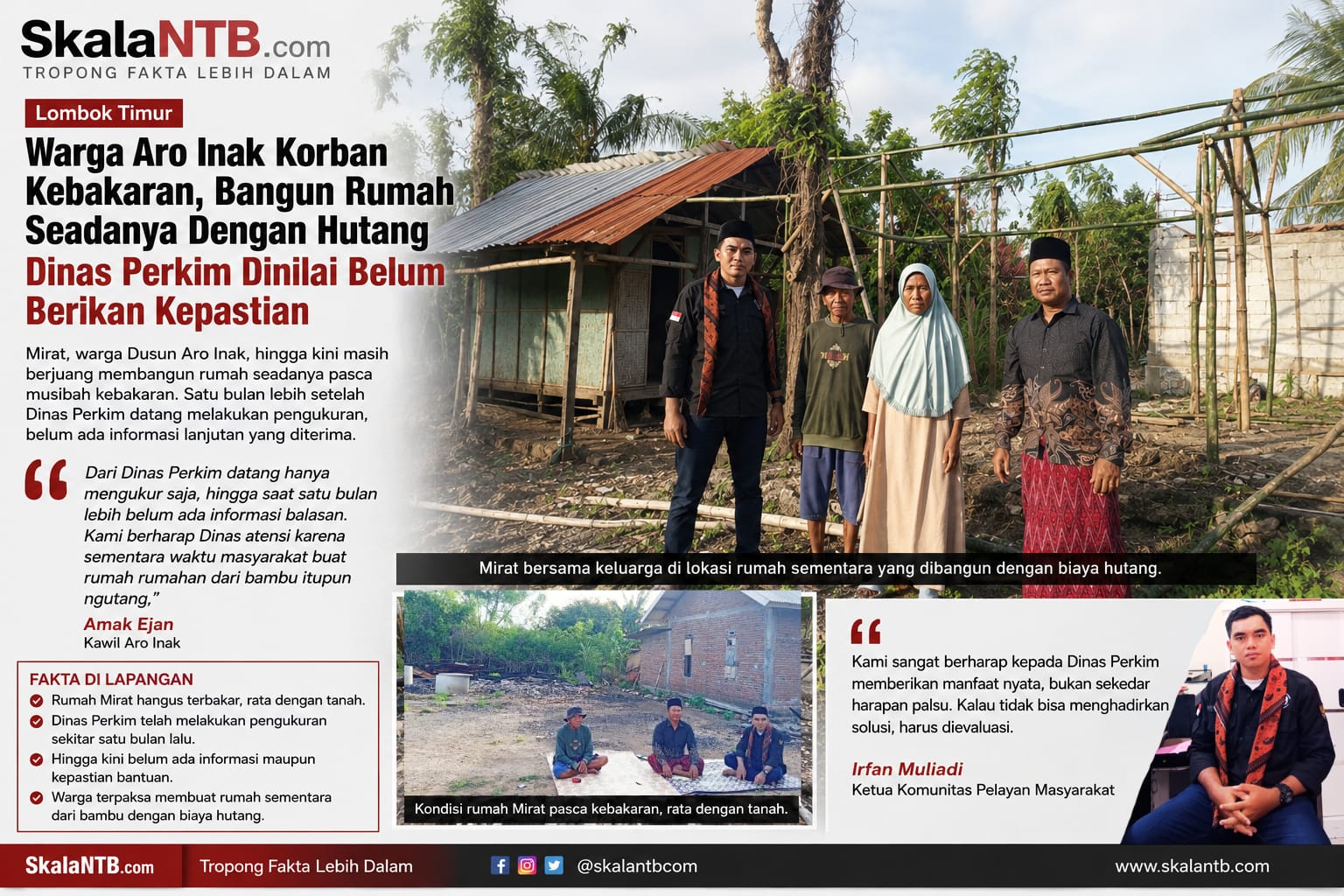 Warga Korban Kebakaran di Dusun Aro Inak Berharap Perhatian Nyata Program RTLH