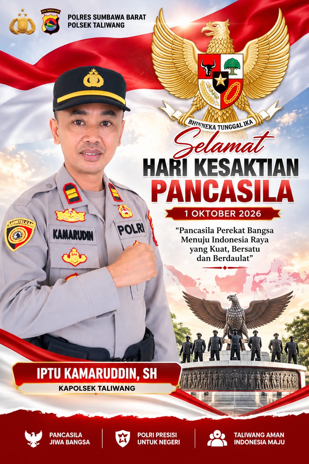 Kapolsek Taliwang: Kesaktian Pancasila Jadi Energi Pemersatu Bangsa, Mari Jaga Sumbawa Barat Tetap Kondusif