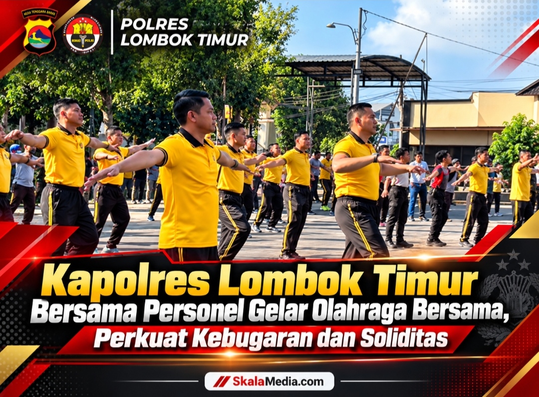 Kapolres Lombok Timur Bersama Personel Gelar Olahraga Bersama, Perkuat Kebugaran dan Soliditas