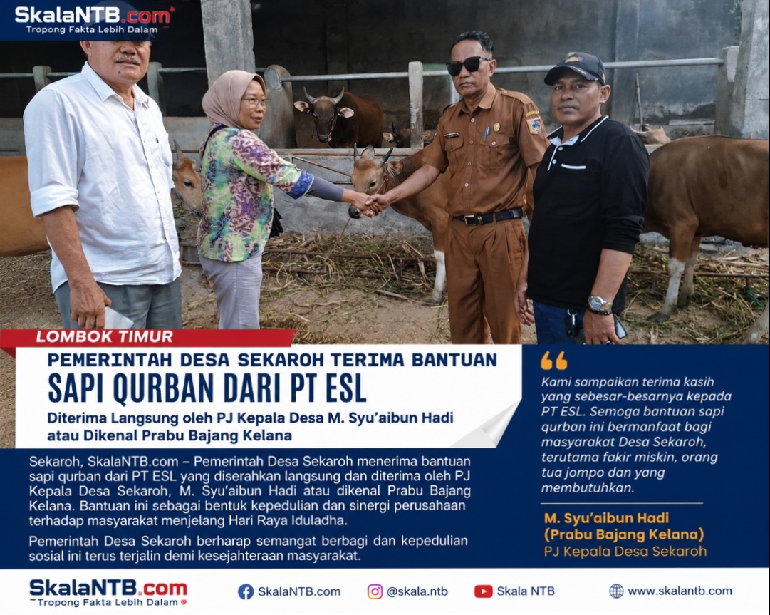 Pemerintah Desa Sekaroh Terima Sapi Qurban dari PT ESL
