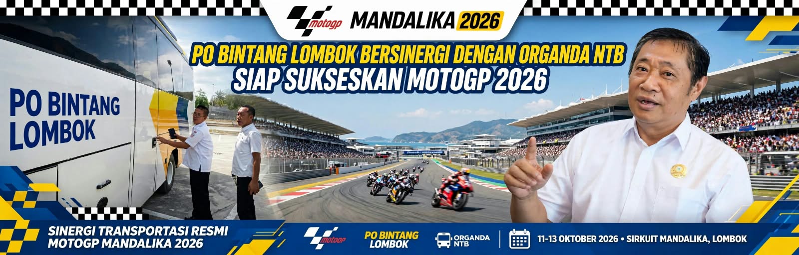 Sambut MotoGP Mandalika 2026, PO Bintang Lombok–ORGANDA NTB Perkuat Sinergi Transportasi